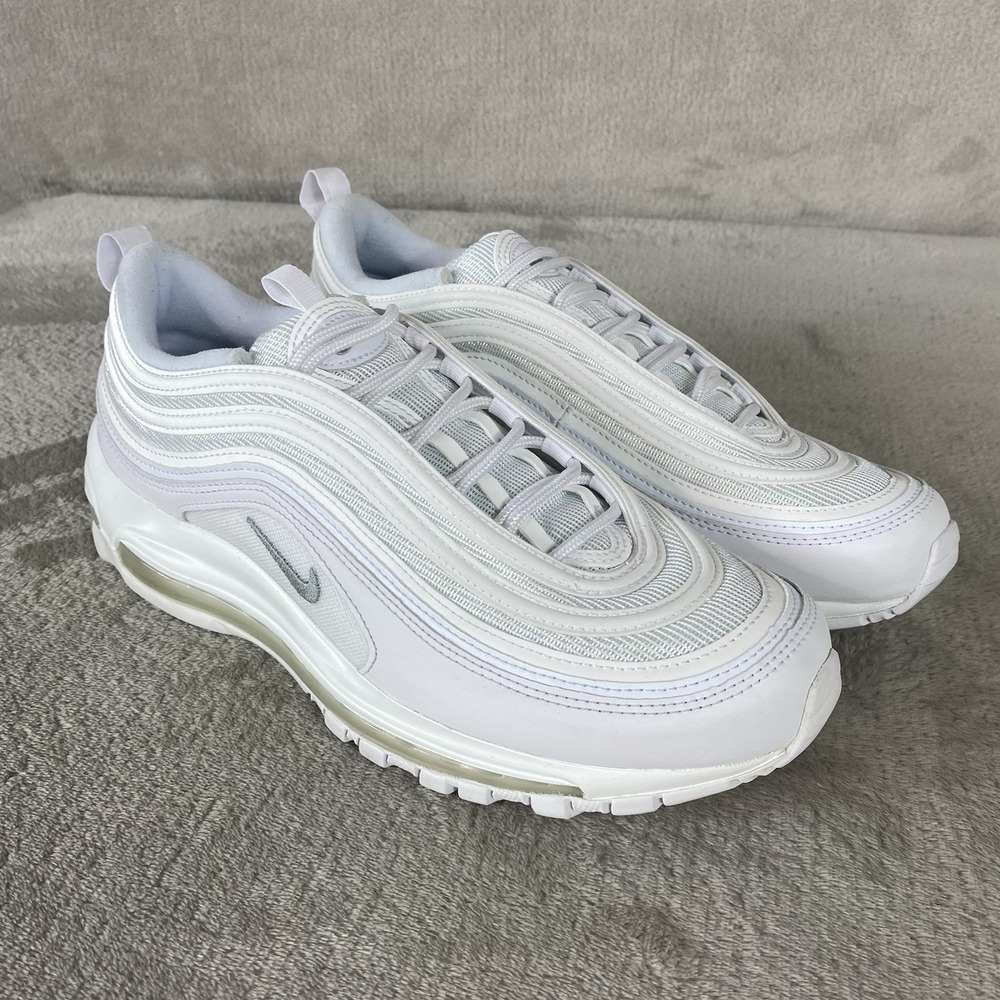 Nike Air Max 97 Men's Sneakers Shoes Size 9 Summit White Leather 921826-101 NEW